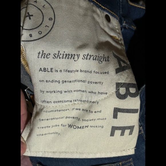 Able Elena Skinny Straight Leg Released Hem Ankle Denim Jeans Size 26 - NWT - Picture 15 of 16